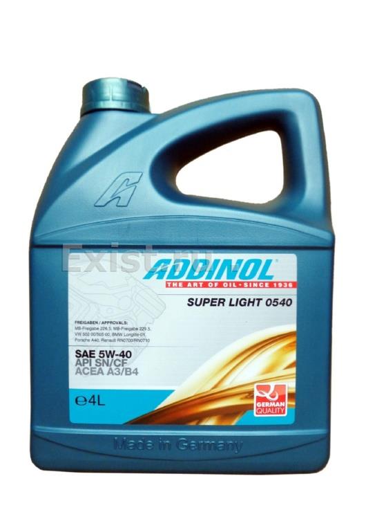Addinol 4014766251022Масло моторное синтетическое Super Light 0540 5W-40, 4л