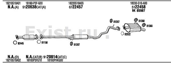 Выхлопная система хонда партнер схема