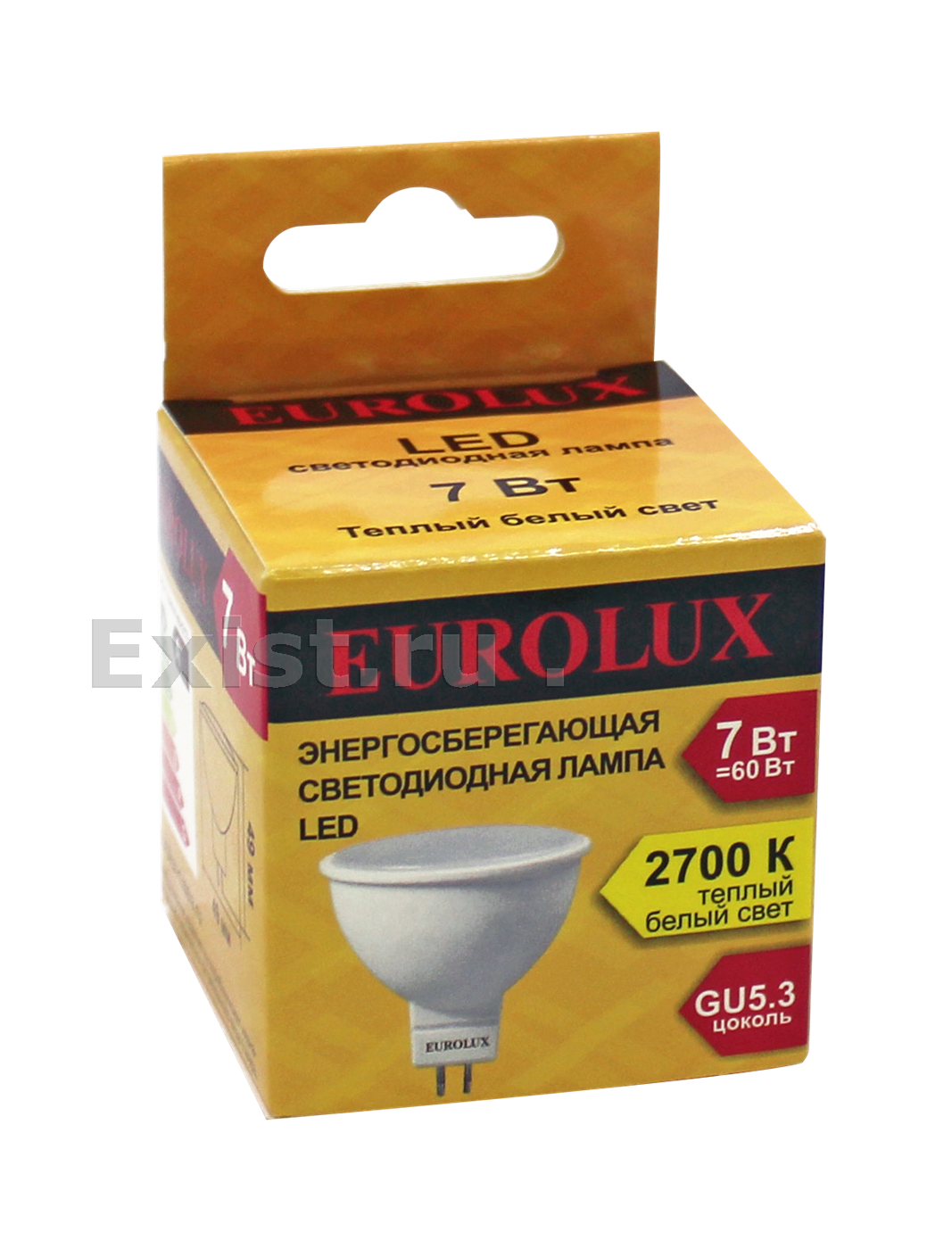 Лампа светодиодная eurolux ll-e-mr16-7w-230-2,7k-gu5.3