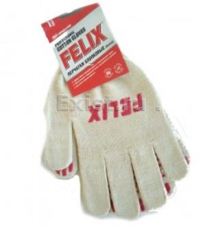 Перчатки хлопковые felix с пвх-покрытием 10 класс (белые)