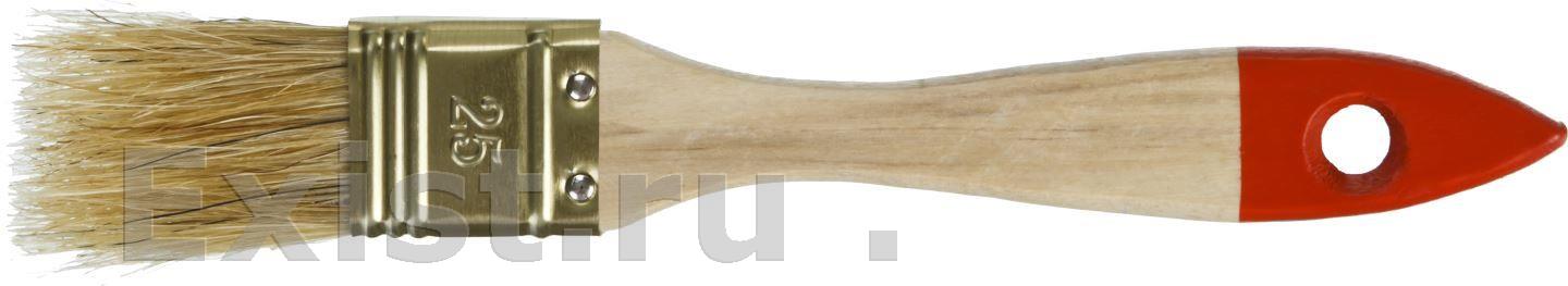 Кисть плоская зубр УНИВЕРСАЛ-ОПТИМА, светлая щетина, деревянная ручка, 25мм