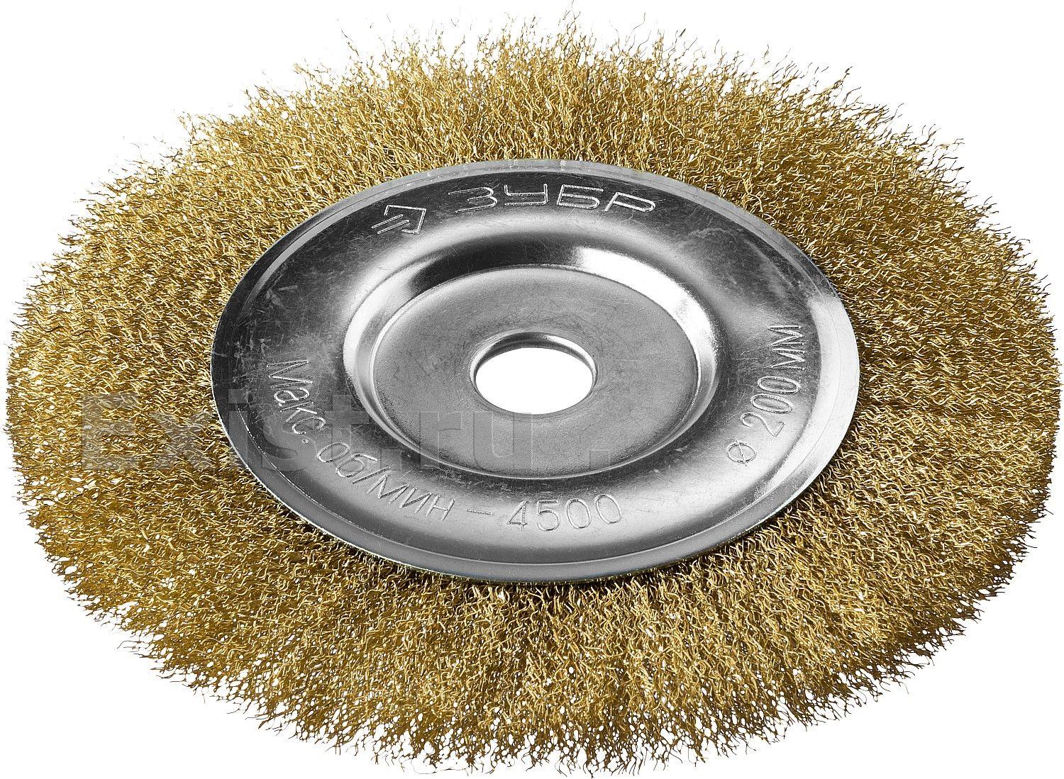 Зубр ПРОФЕССИОНАЛ. щетка дисковая для ушм, витая стальная латунированная проволока 0,3мм, 200х22мм