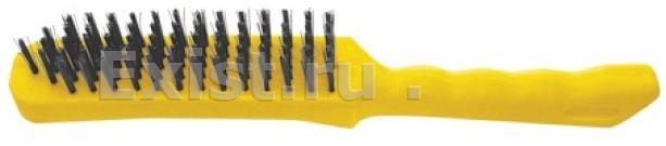 Корщетка стальная, желтая пластиковая ручка, 275 мм, 5-ти рядная