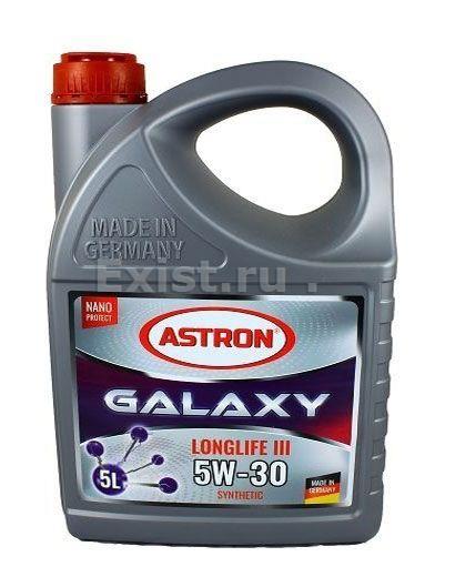 Масло моторное синтетическое Galaxy Longlife III 5W-30, 5л ASTRON Galaxy Longlife III высокопроизводительное маловязкое синтетическое моторное масло для бензиновых и дизельных двигателей легковых автомобилей, с низким содержанием серы, золы и фосфора (низ
