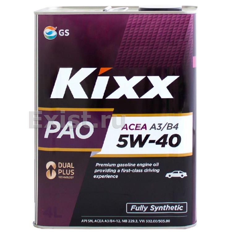 Kixx L211044TE1Масло моторное синтетическое KIXX PAO A3B4 5W-40, 4л