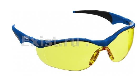 Зубр прогресс 7 желтые, очки защитные открытого типа, мягкие двухкомпонентные дужки