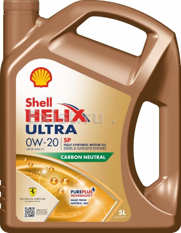 Shell 550063071Масло моторное синтетическое Helix Ultra SP 0W-20, 5л