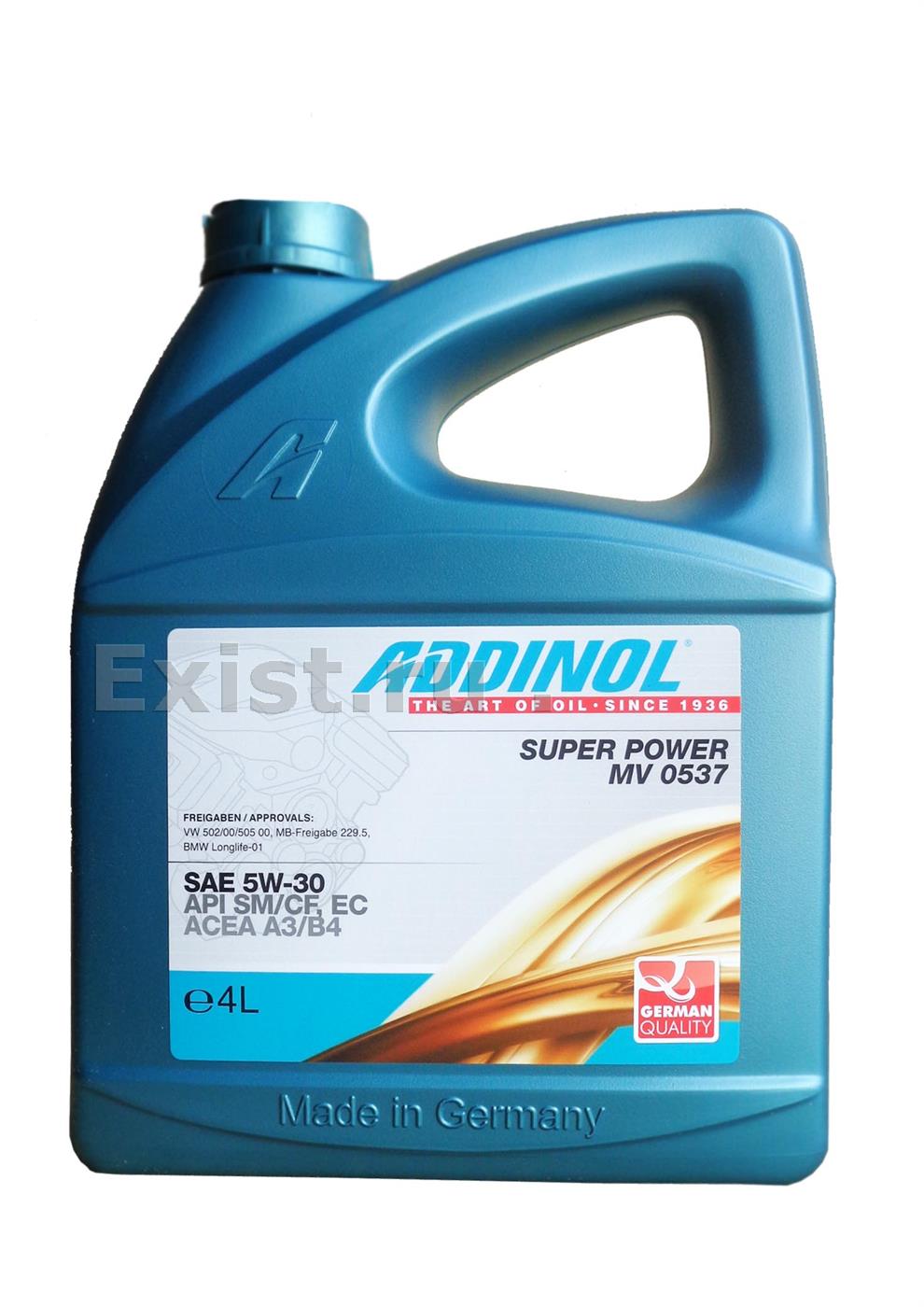 Addinol 4014766250520Масло моторное синтетическое Super Power MV 0537 5W-30, 4л