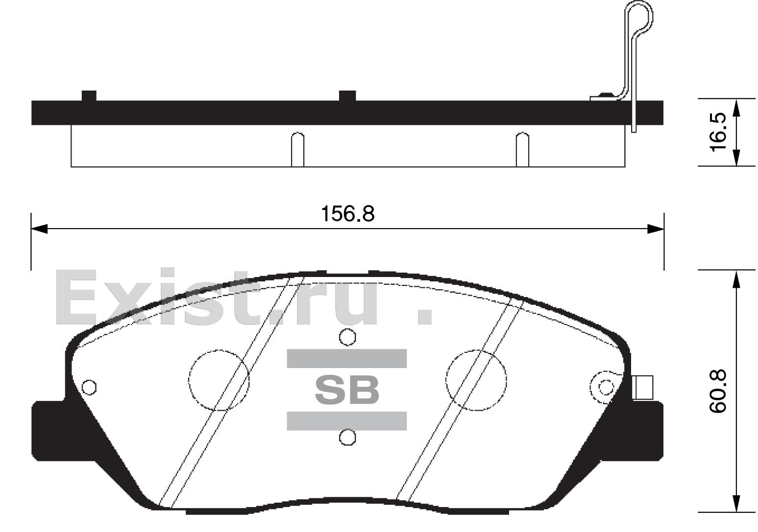 Колодки тормозные передние дисковые, комплект Sangsin SP 1194 ...