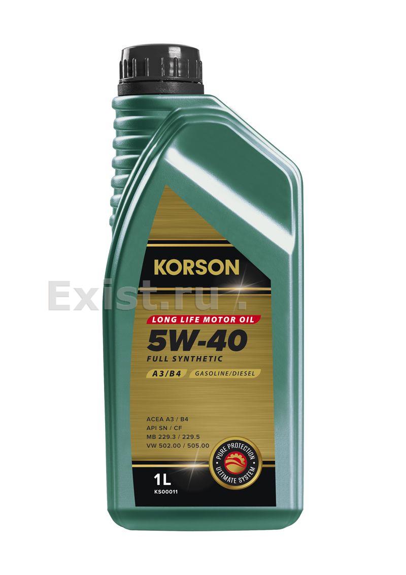 Korson KS00011Масло моторное синтетическое Full Syntehtic A3B4 5W-40, 1л