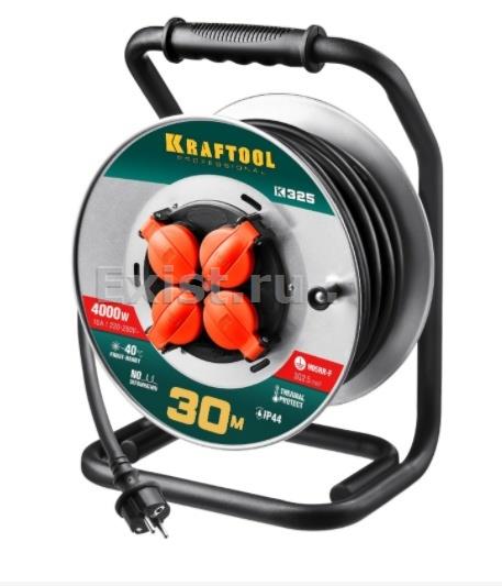 Kraftool k-325 удлинитель на катушке 30 м, 4000 вт 55086-30