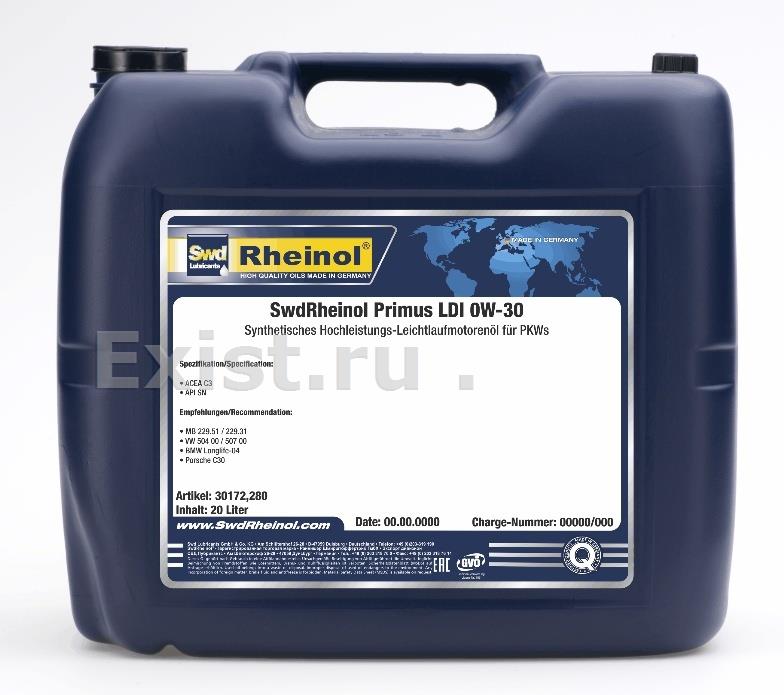 SWD Rheinol 30172,280Масло моторное синтетическое Primus LDI 0W-30, 20л