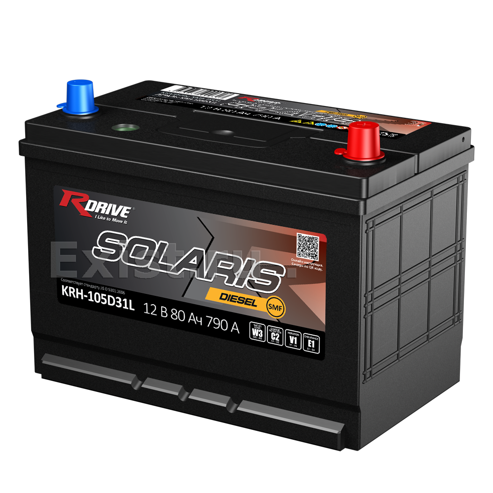 Батарея аккумуляторная Solaris DIESEL SMF, 12В 90Ач
