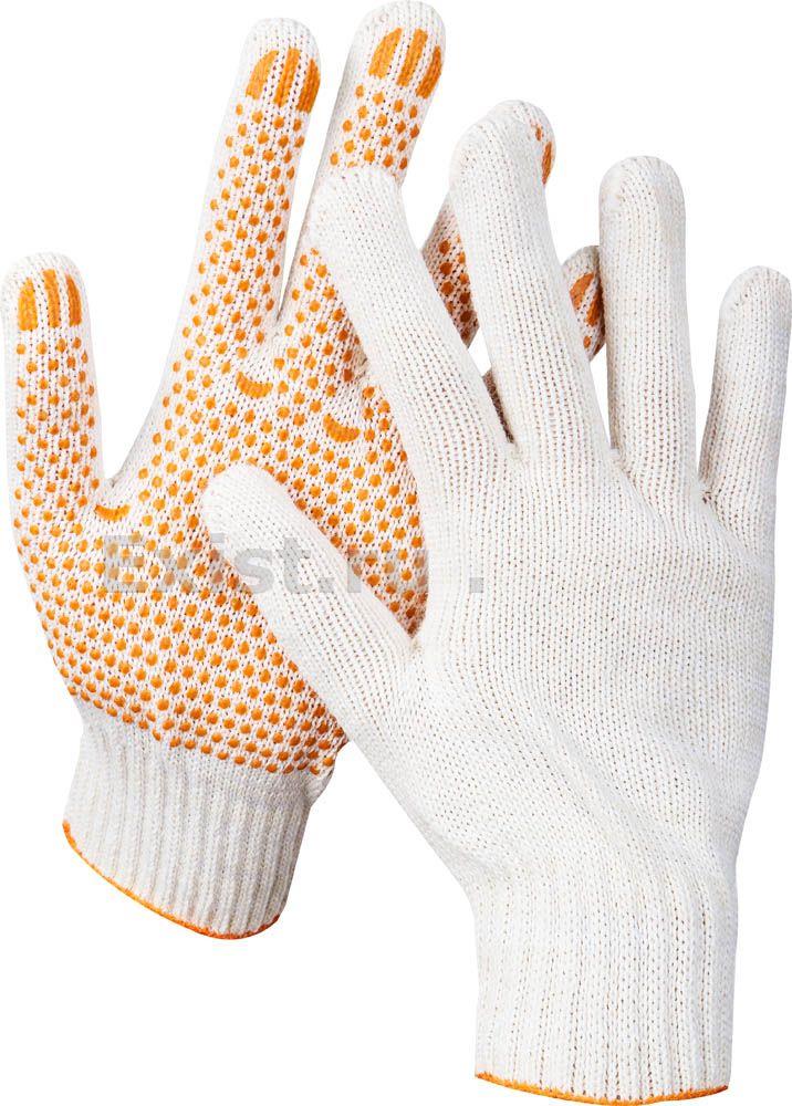 Stayer rigid, размер l-xl, перчатки трикотажные для тяжелых работ, хб 7 класс, с пвх-гель покрытием (точка)