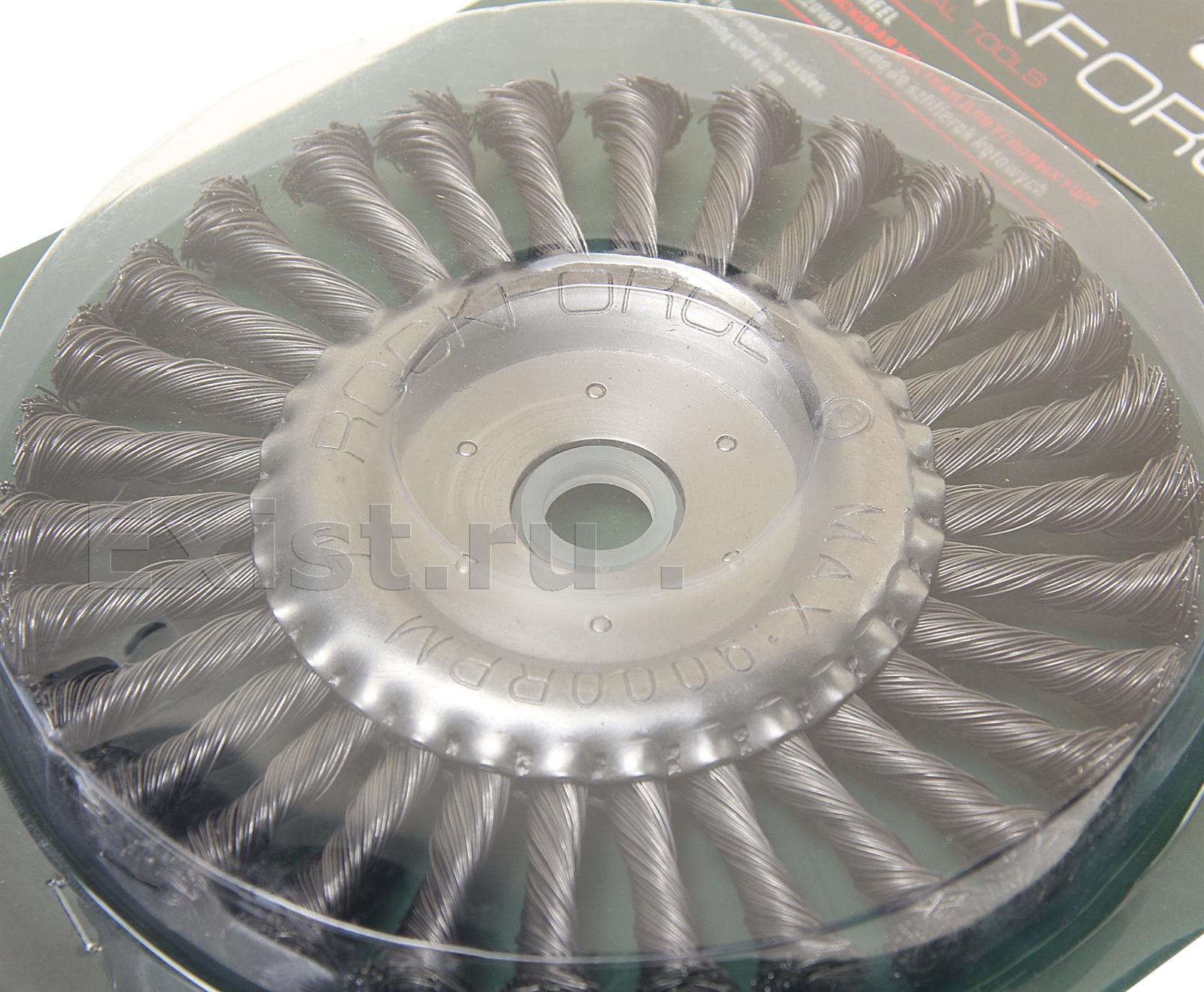 Кордщетка дисковая стальная витая для ушм 175мм, в блистере rockforce 1