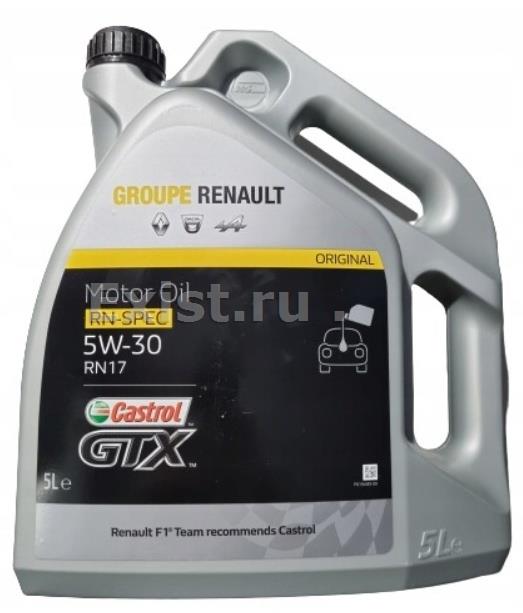 Масло моторное синтетическое "GTX RN-SPEC RN17 5W-30", 5л Castrol ...