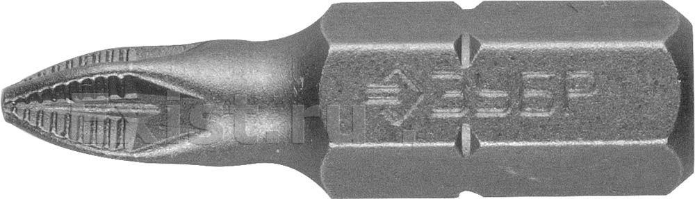 Биты зубр МАСТЕР кованые, хромомолибденовая сталь, тип хвостовика c 14, PZ1, 25мм, 2шт