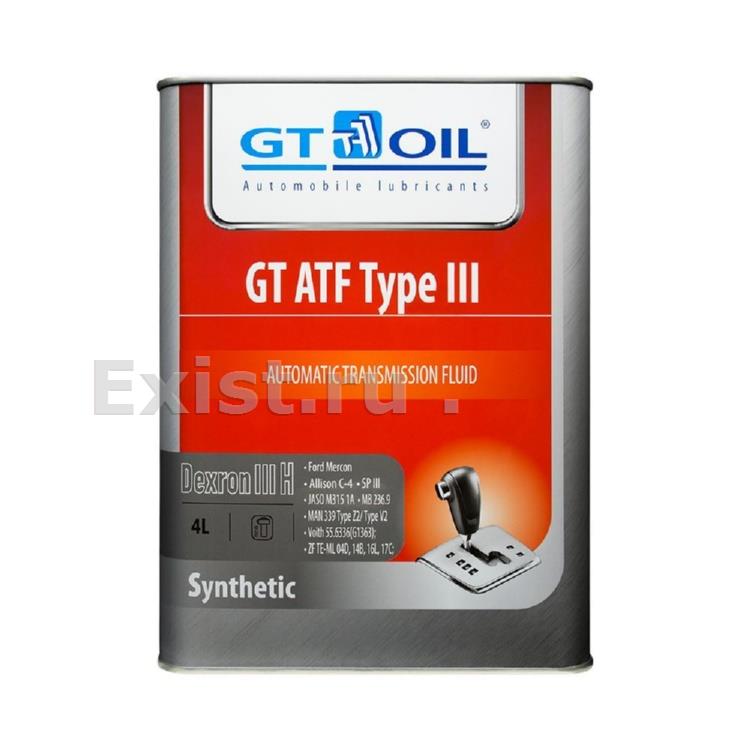 Масло трансмиссионное синтетическое GT ATF Type III, 4л