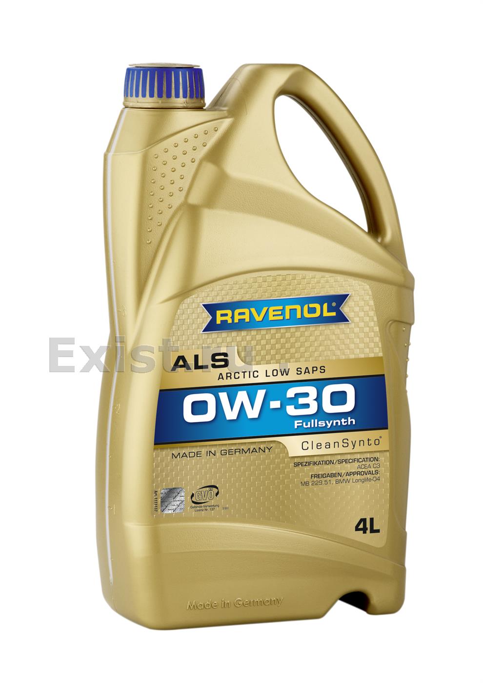 Ravenol 1111137-004-01-999Масло моторное синтетическое Arctic Low SAPS ALS 0W-30, 4л