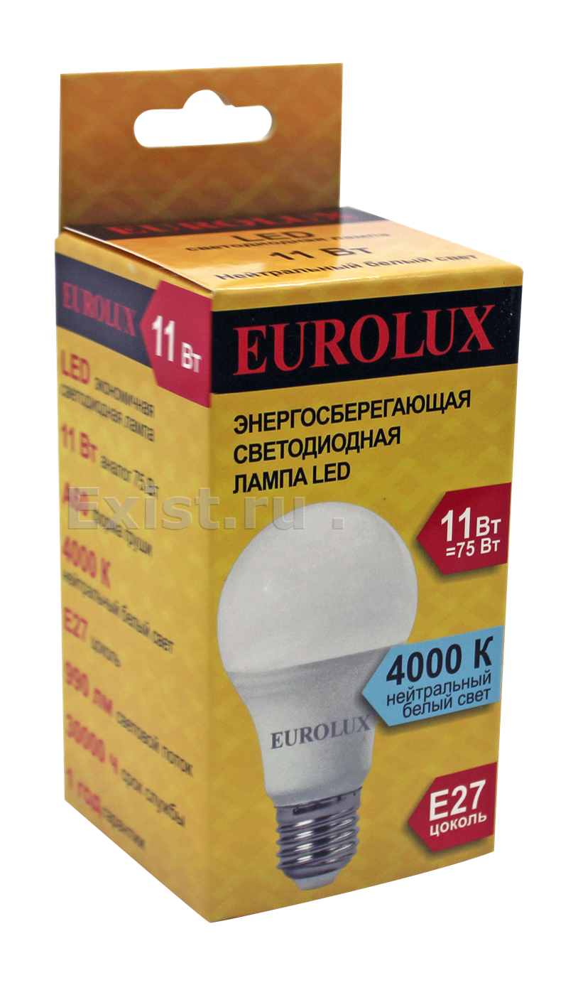 Лампа светодиодная eurolux ll-e-a60-11w-230-4k-e27