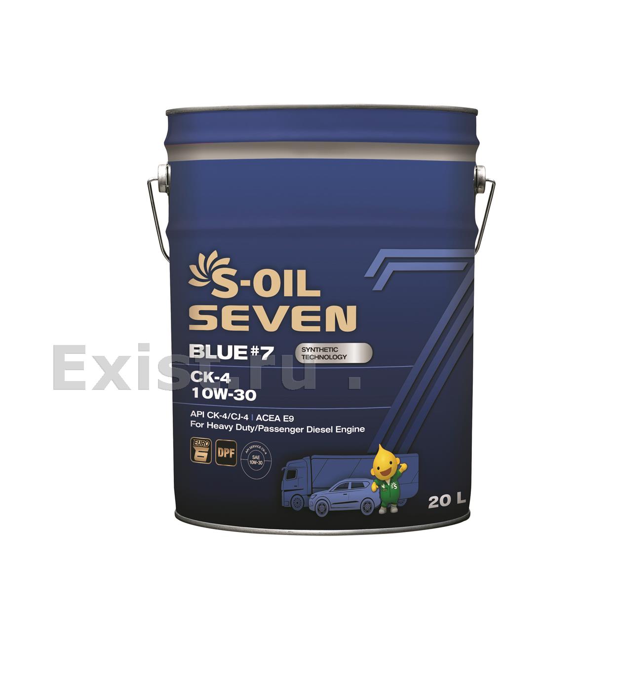 S-Oil E107859Масло моторное синтетическое 7 BLUE 7 CK-4 10W-30, 20л