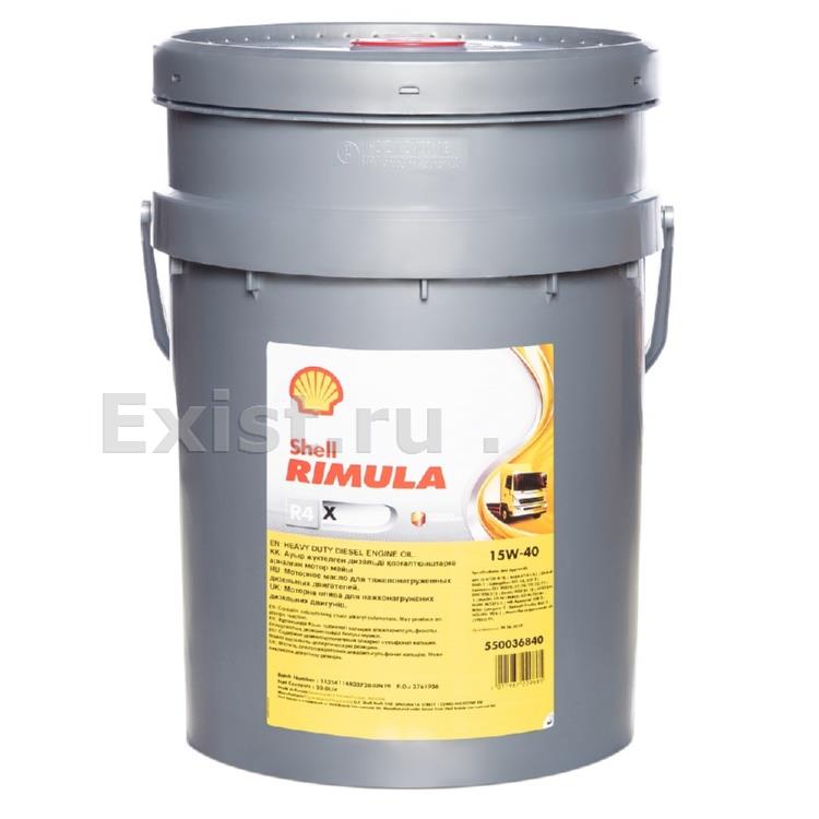 Shell 550036840Масло моторное минеральное Rimula R4X 15W-40, 20л